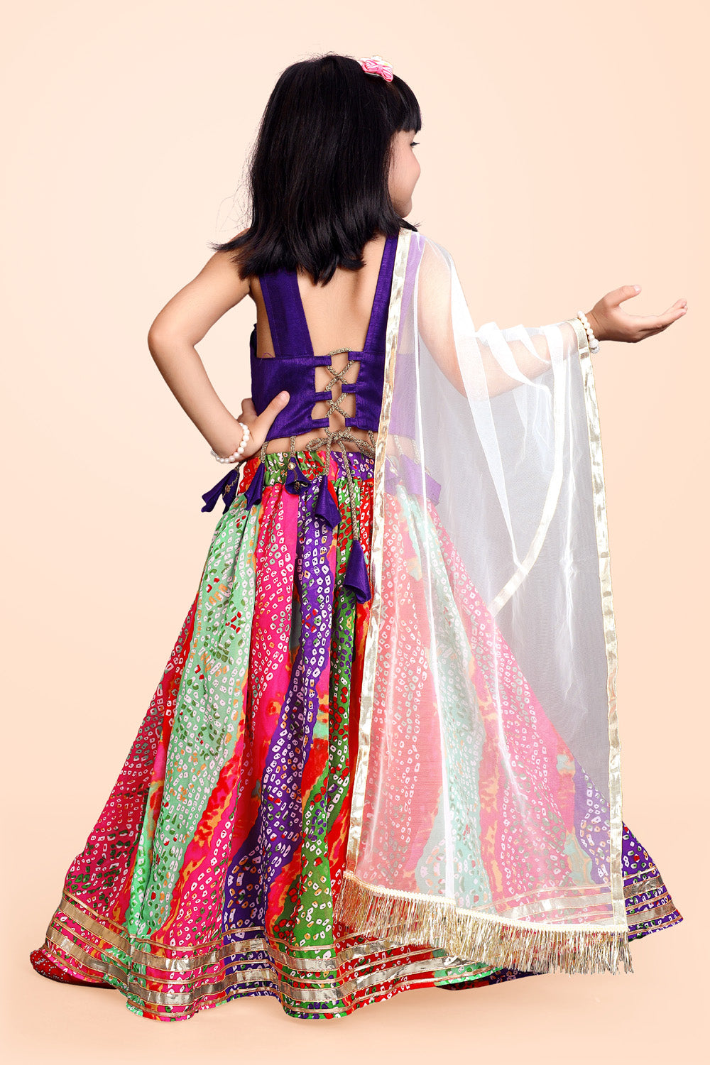 Girls Ethnic Wear Printed Lehenga, Choli and Dupatta Set