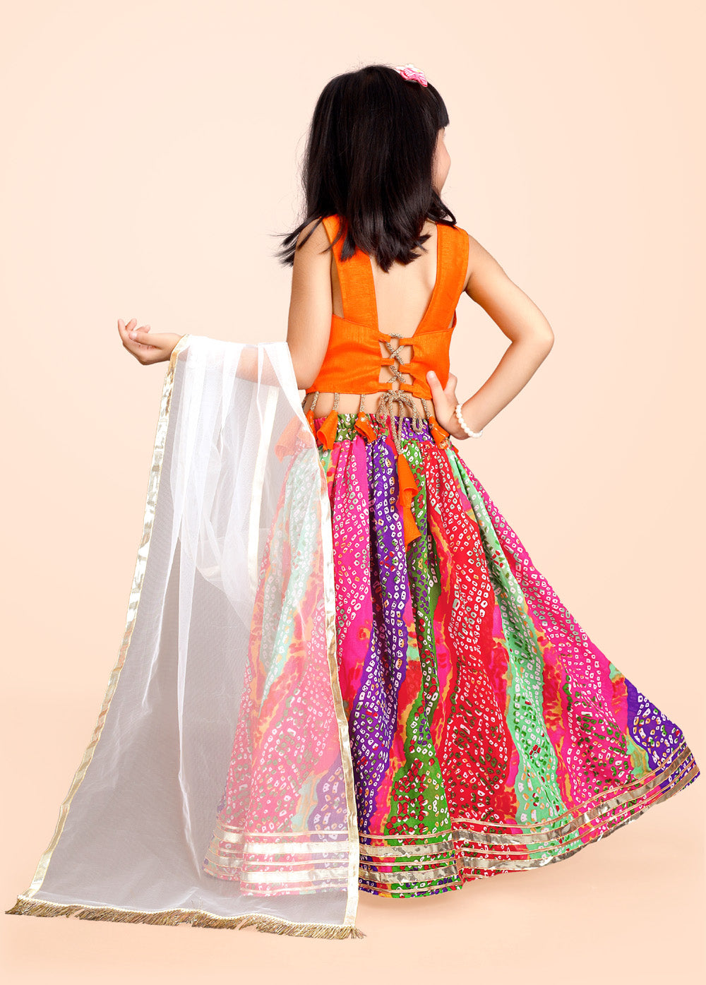 Girls Ethnic Wear Printed Lehenga, Choli and Dupatta Set