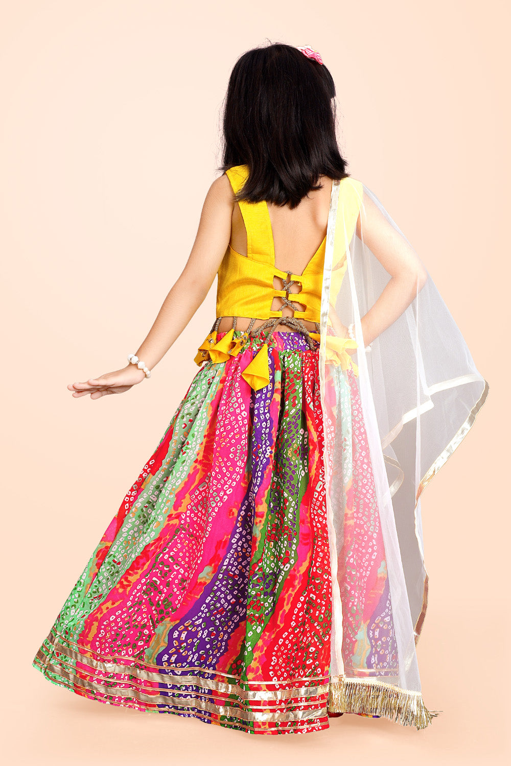 Girls Ethnic Wear Printed Lehenga, Choli and Dupatta Set
