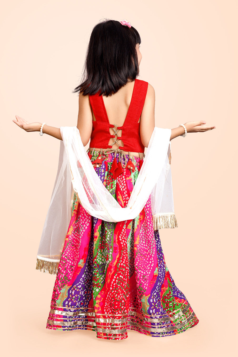 Girls Ethnic Wear Printed Lehenga, Choli and Dupatta Set