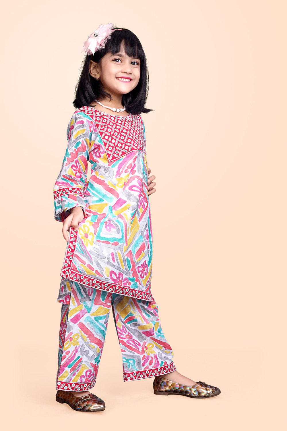 Girls Casual Kurta and Palazzo Set