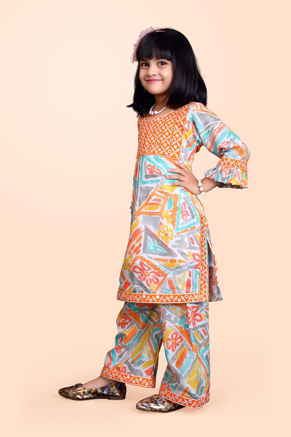 Girls Casual Kurta and Palazzo Set