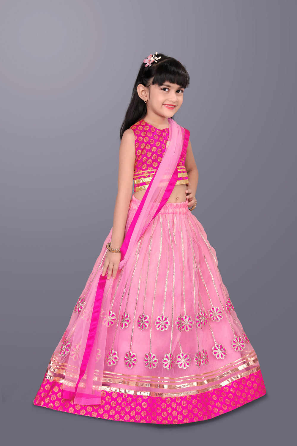 Girls Ethnic Wear Lehenga, Choli and Dupatta Set