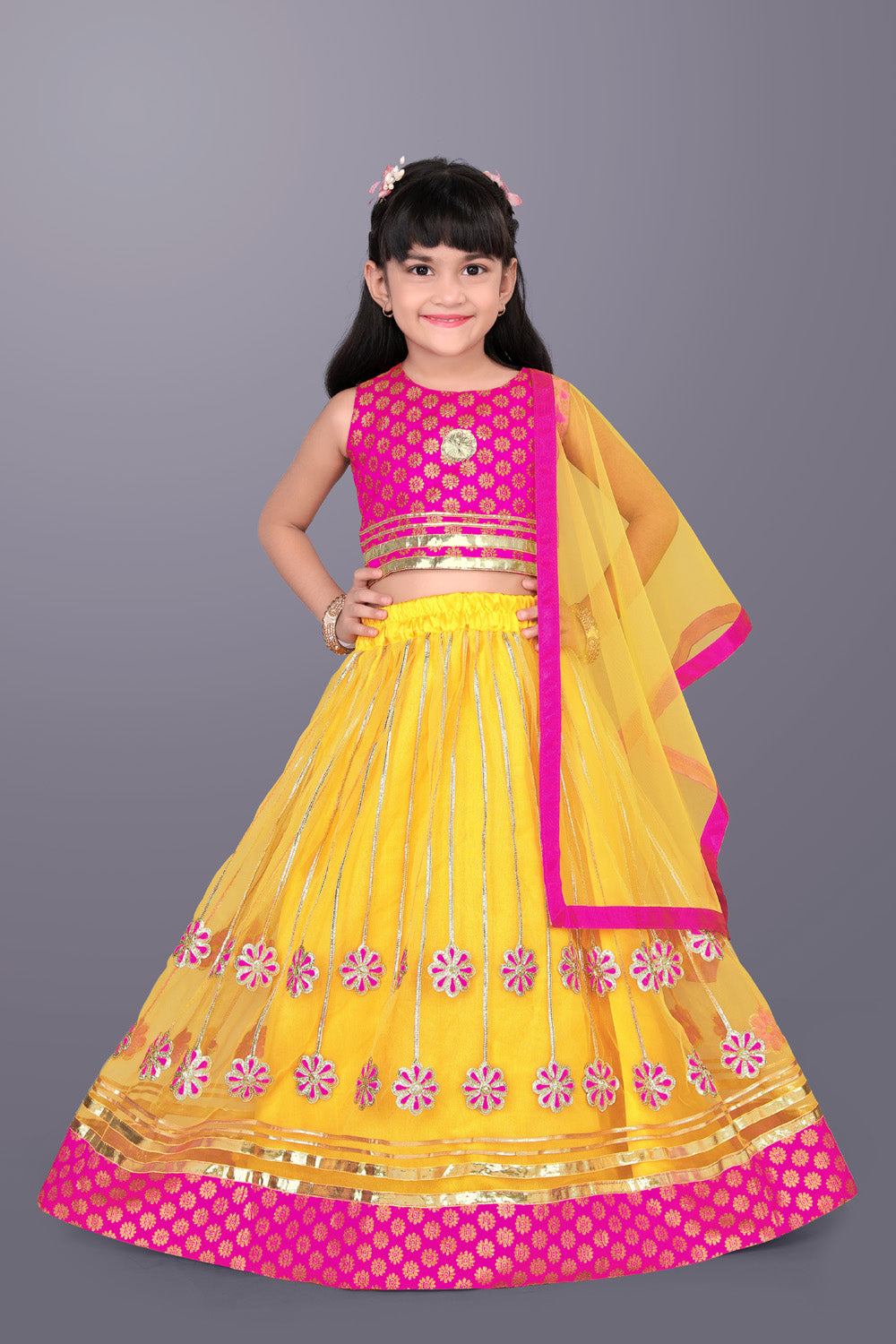 Girls Ethnic Wear Lehenga, Choli and Dupatta Set