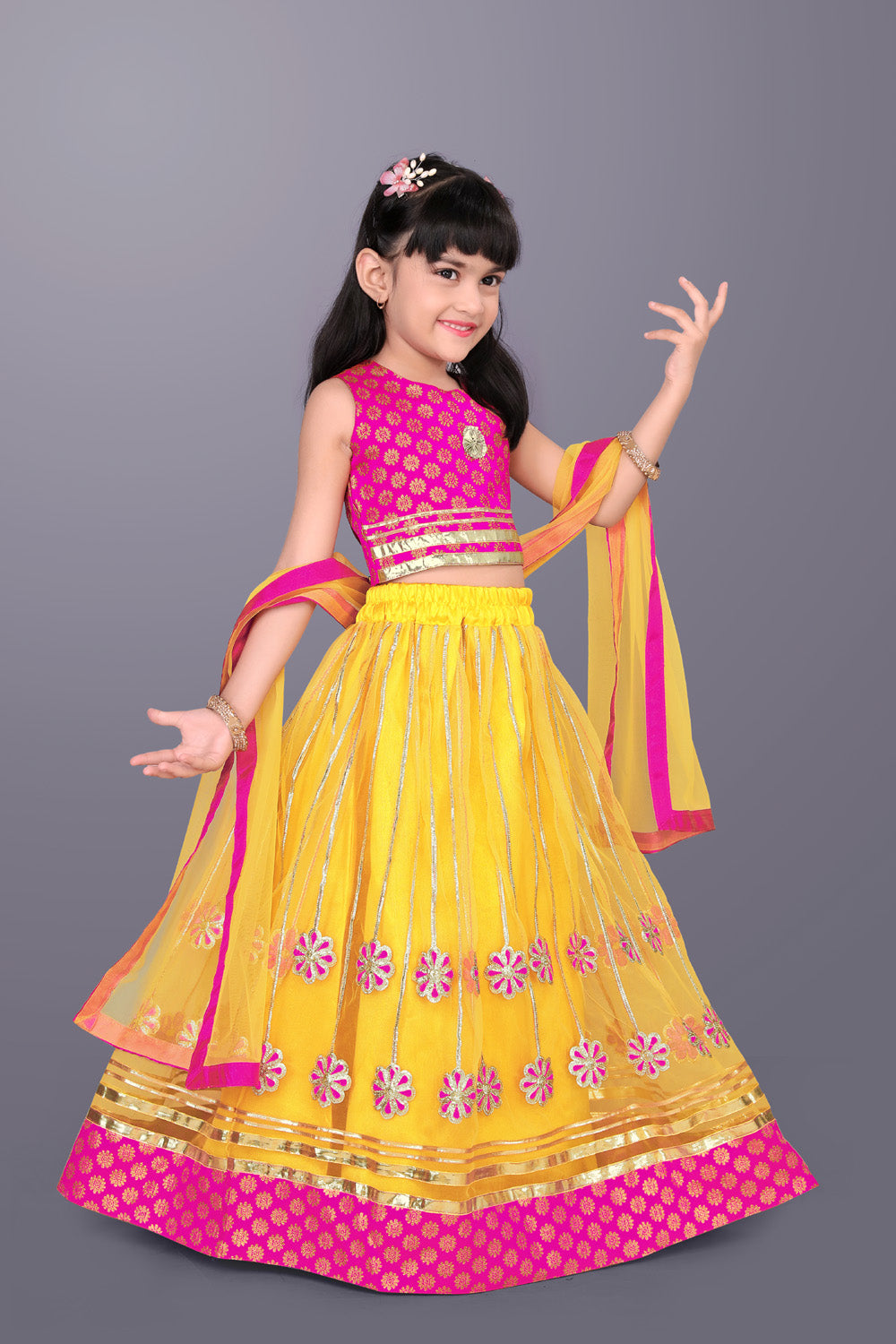 Girls Ethnic Wear Lehenga, Choli and Dupatta Set