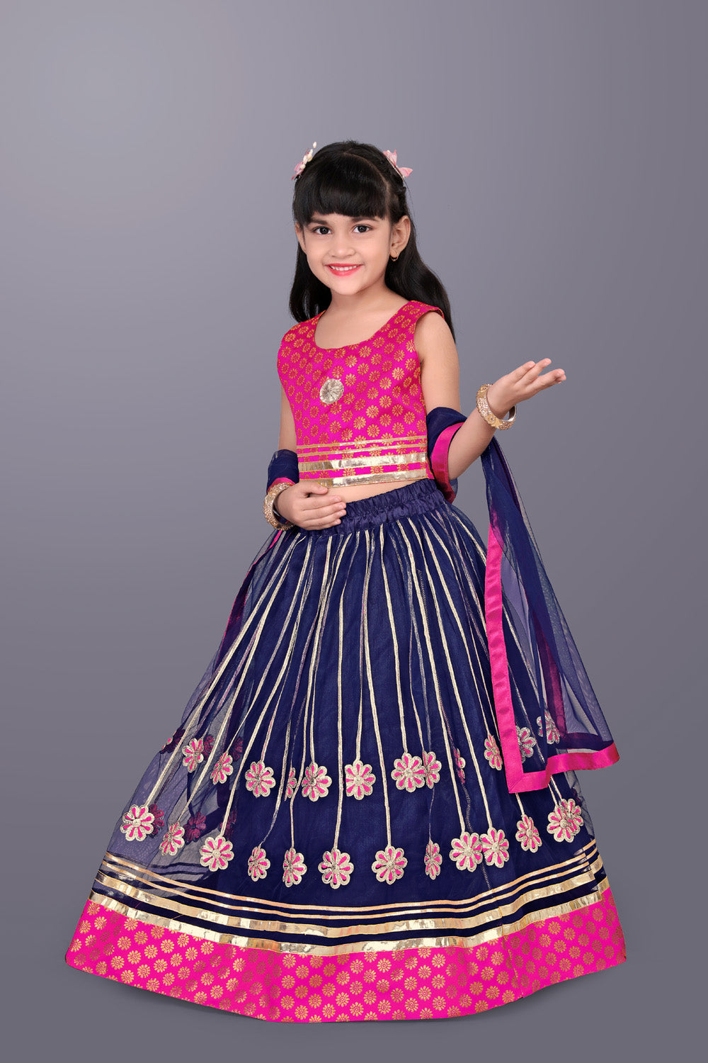Girls Ethnic Wear Lehenga, Choli and Dupatta Set