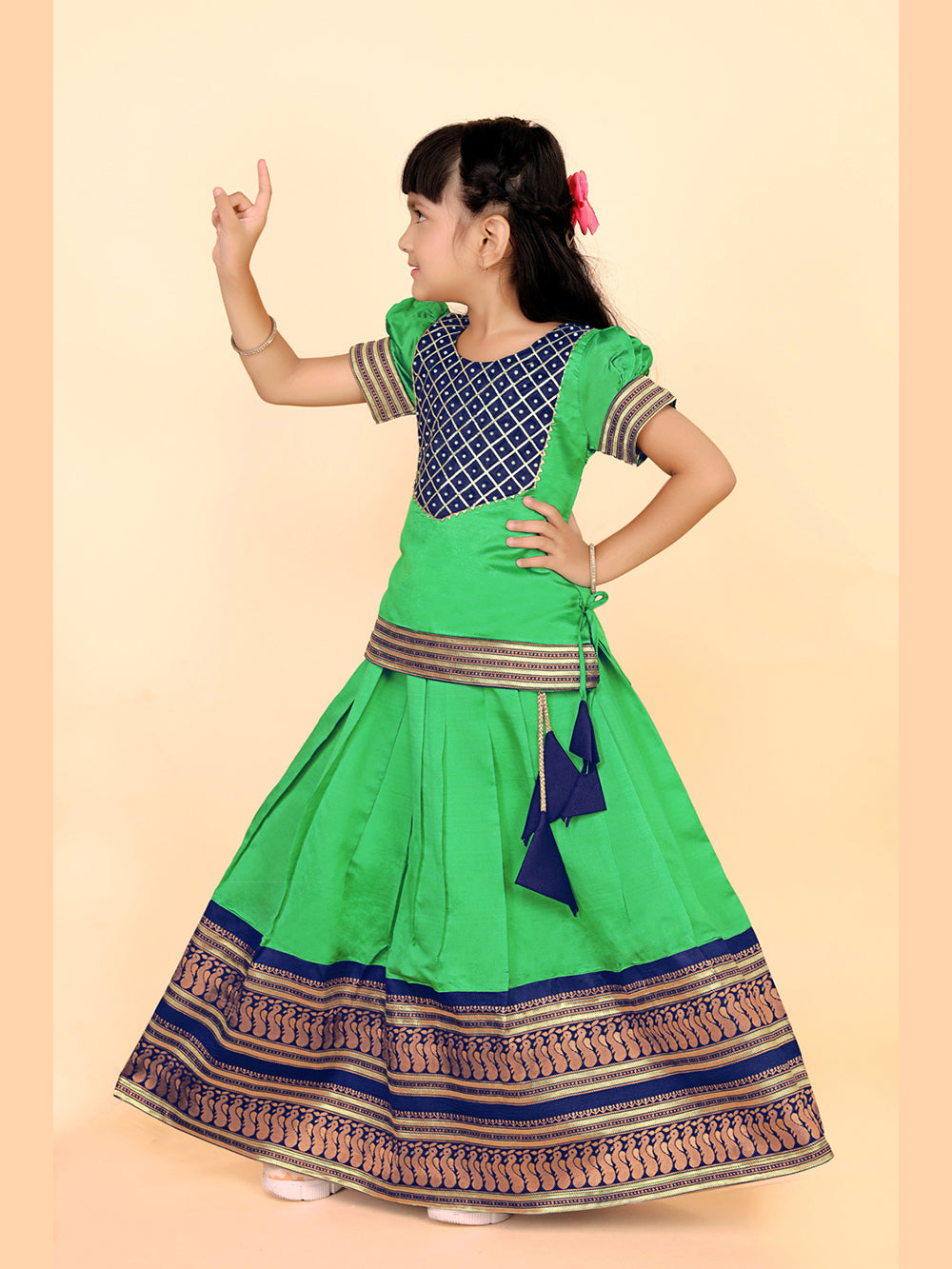 Baby Girls Ethnic Wear Printed Lehenga Set