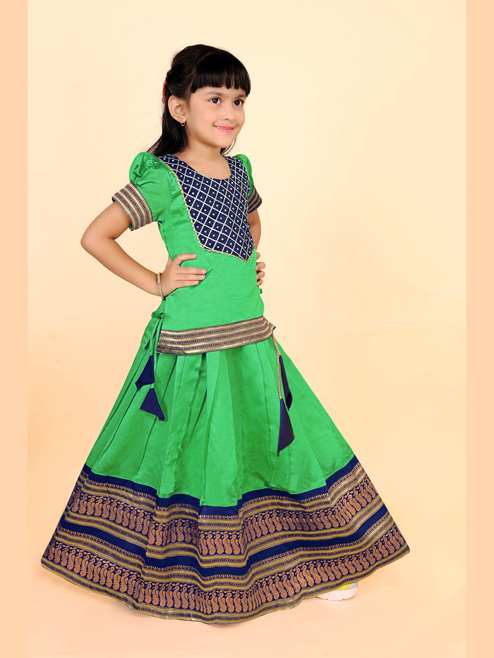 Baby Girls Ethnic Wear Printed Lehenga Set