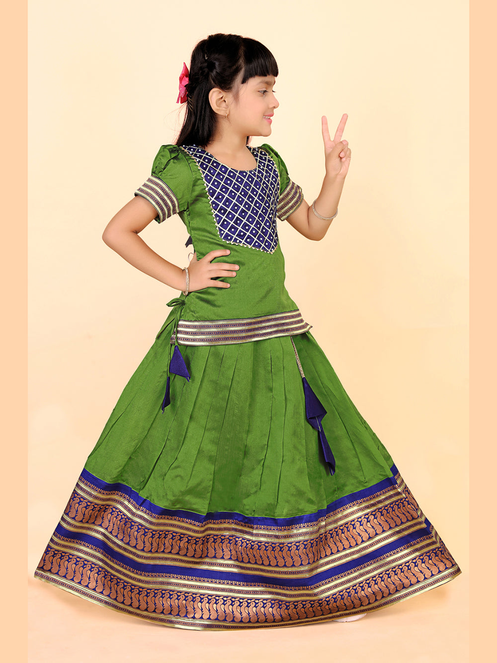 Baby Girls Ethnic Wear Printed Lehenga Set