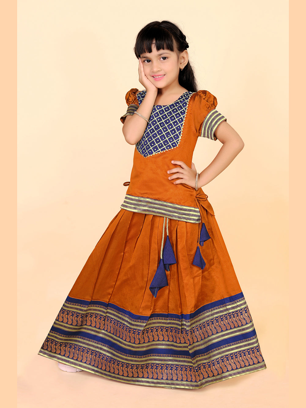 Baby Girls Ethnic Wear Printed Lehenga Set