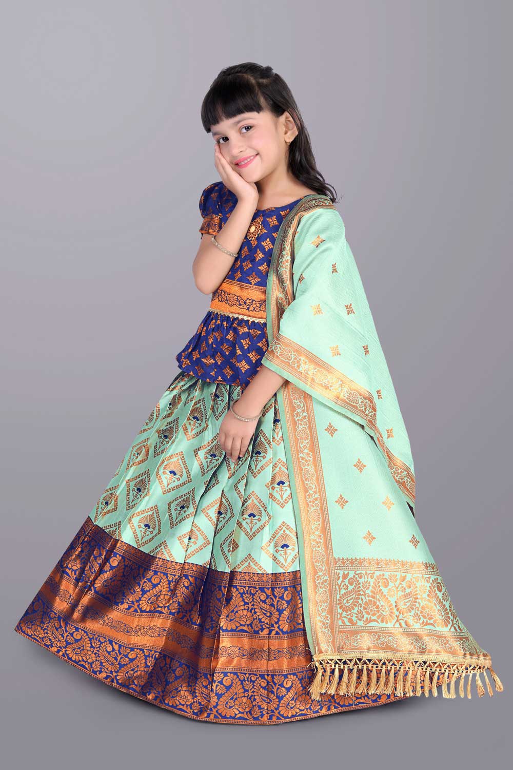 Ethnic Wear Printed Lehenga, Choli and Dupatta Set