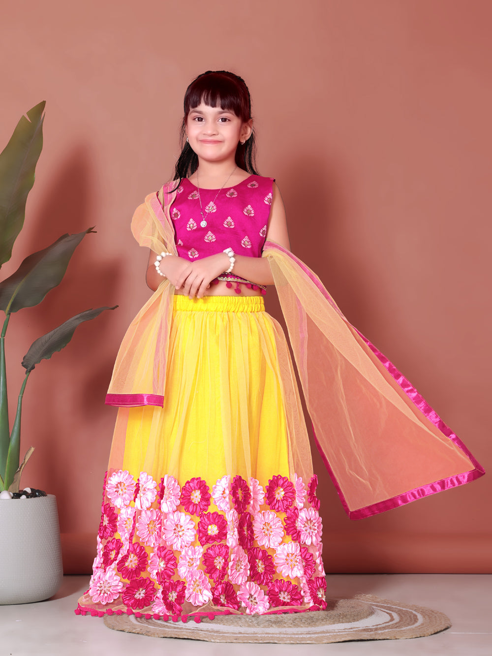 Embriodery Lehenga Choli and Dupatta Set for Girls