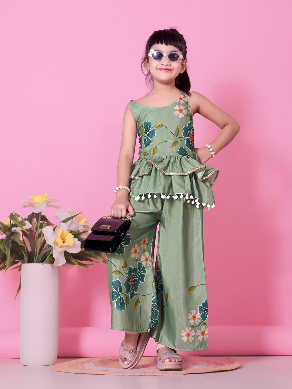 Girls Festive & Party Kurta and Palazzo Set