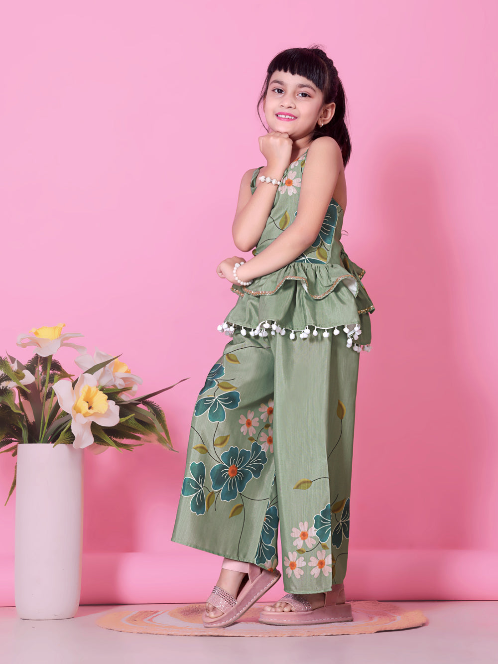 Girls Festive & Party Kurta and Palazzo Set
