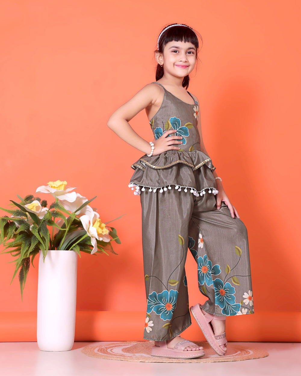 Girls Festive & Party Kurta and Palazzo Set