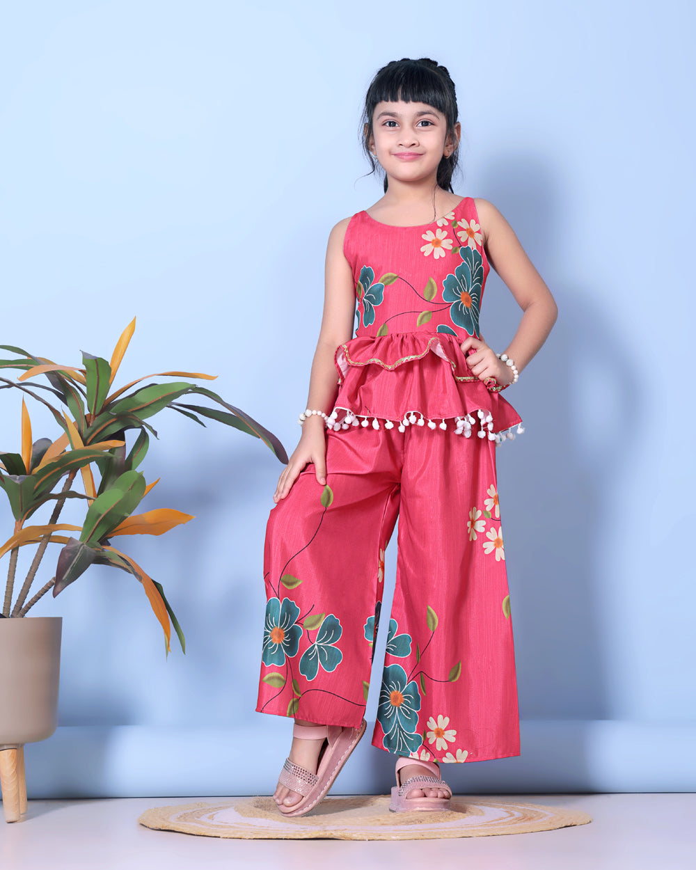 Girls Festive & Party Kurta and Palazzo Set
