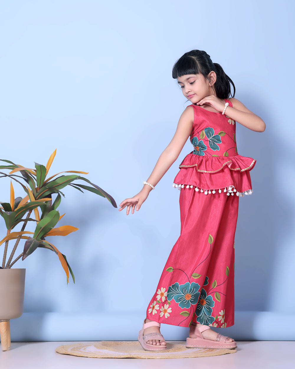 Girls Festive & Party Kurta and Palazzo Set