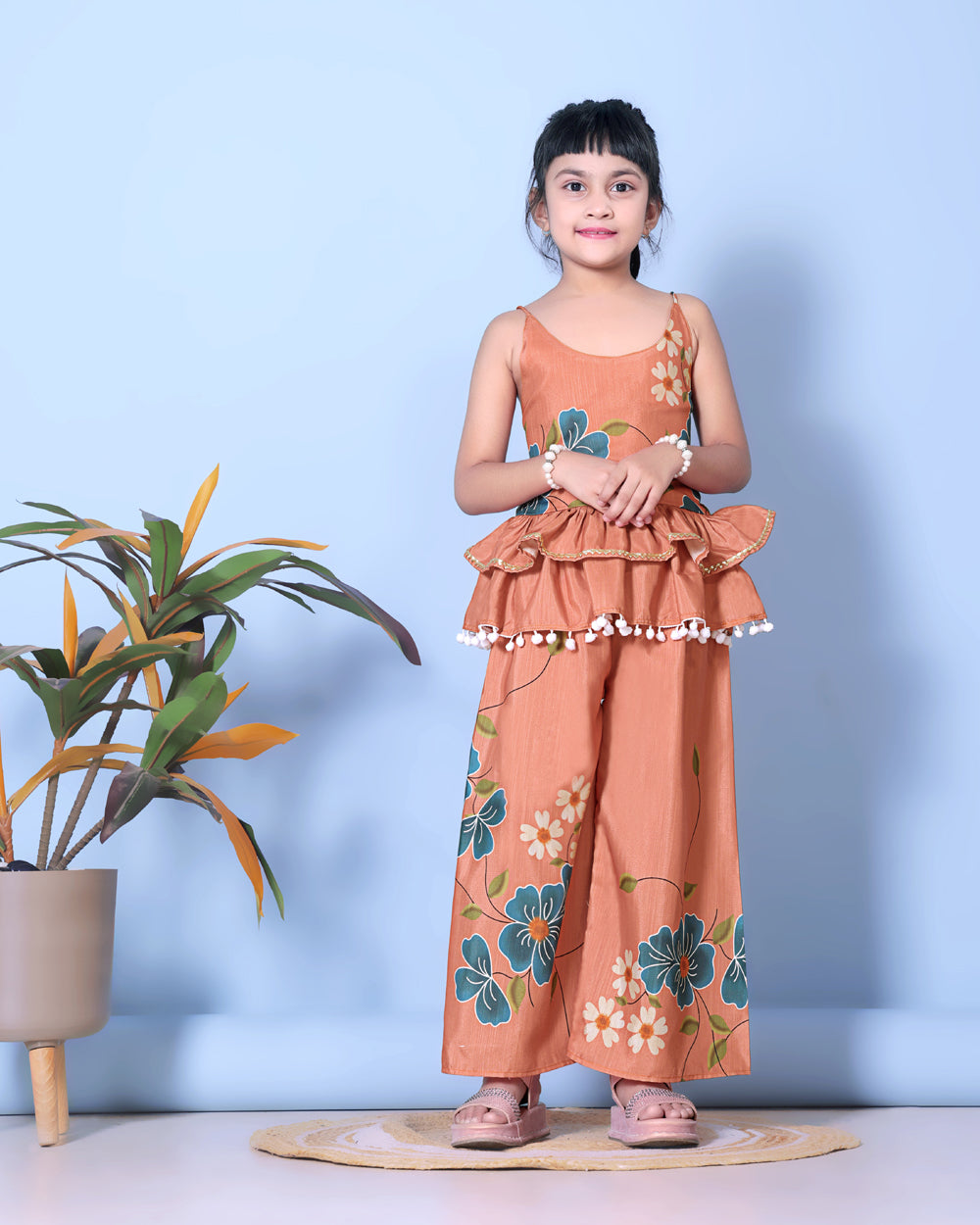 Girls Festive & Party Kurta and Palazzo Set