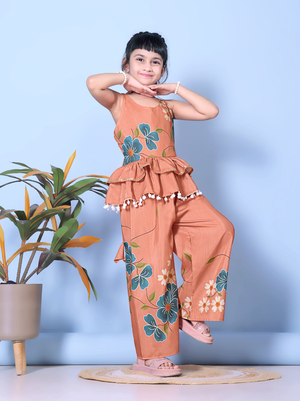 Girls Festive & Party Kurta and Palazzo Set