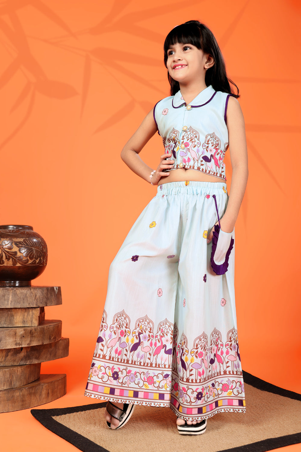 Girls Festive & Party Kurta and Palazzo Set