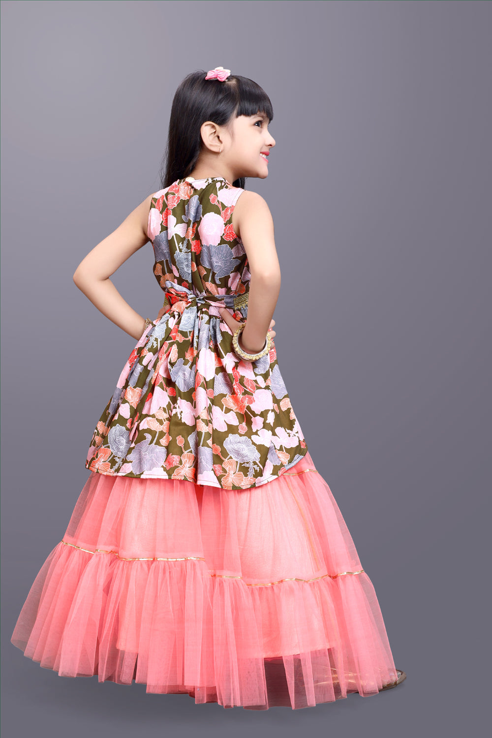 Girls Festive & Party Kurta and Skirt Set