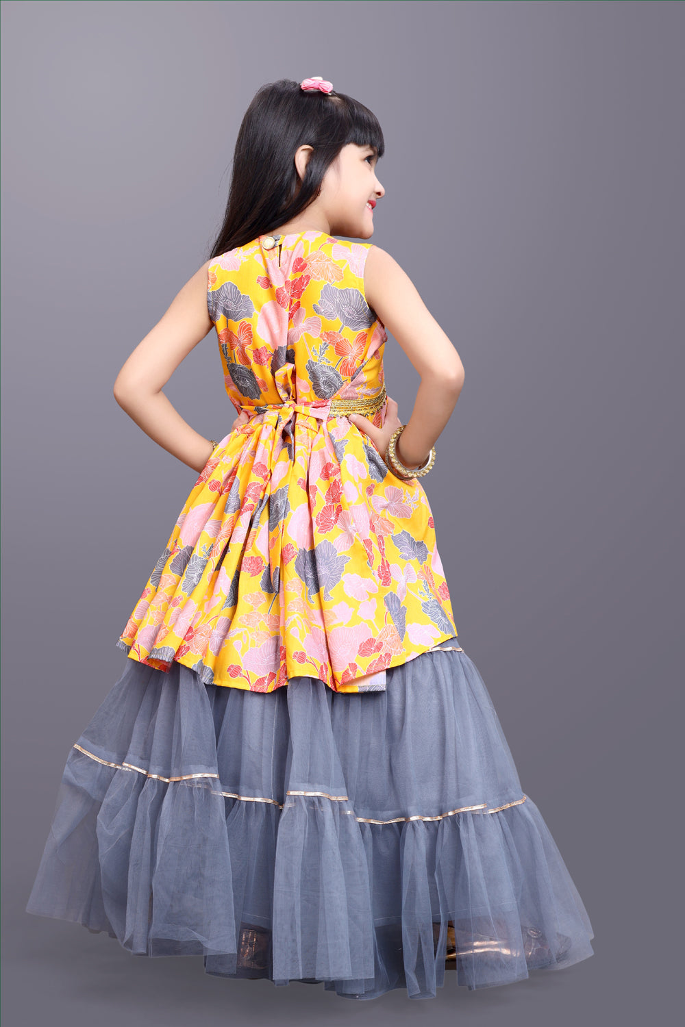 Girls Festive & Party Kurta and Skirt Set