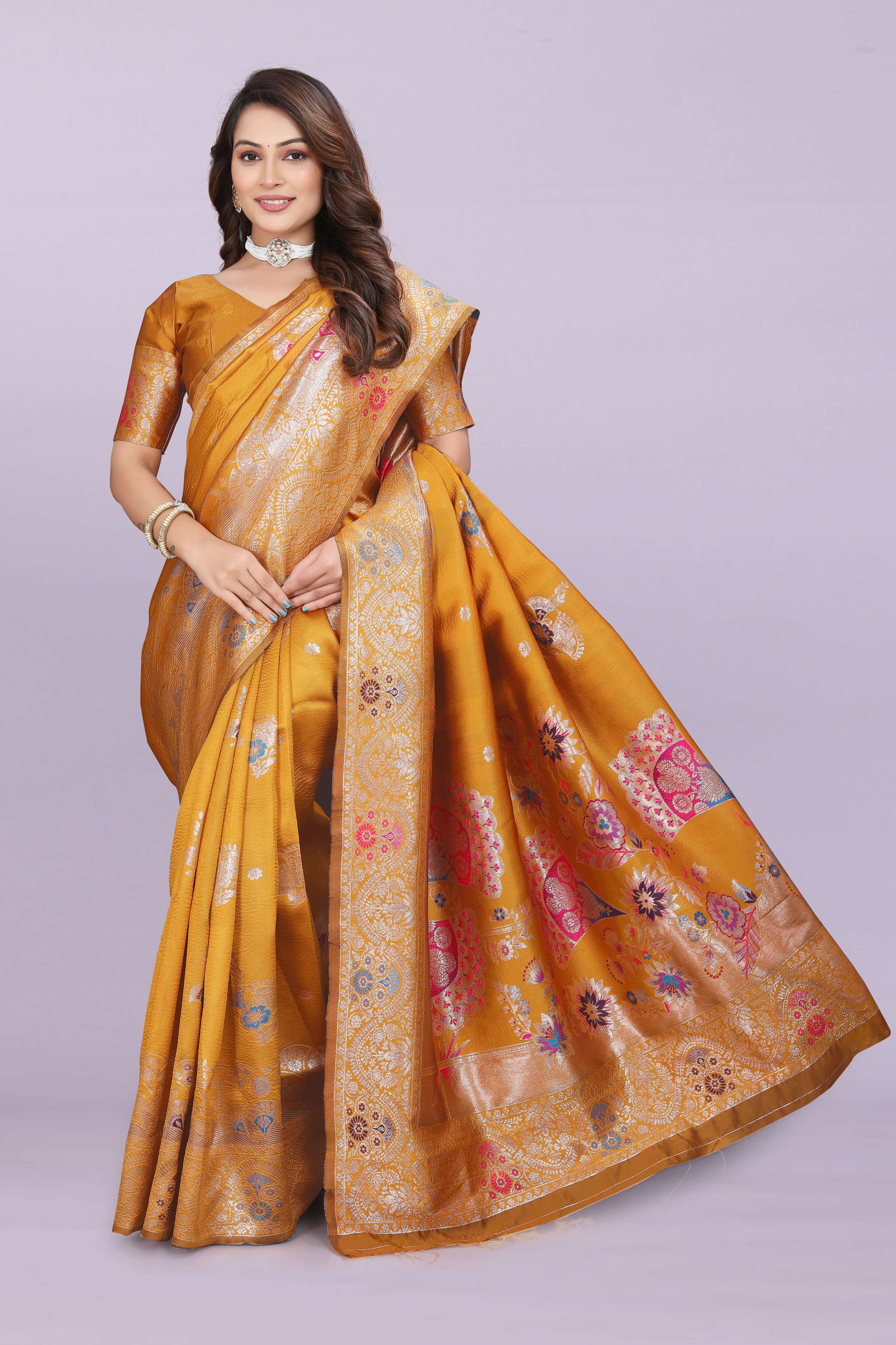 Banarasi Silk Saree with Zari Weaving – Wedding & Festive Wear for Women