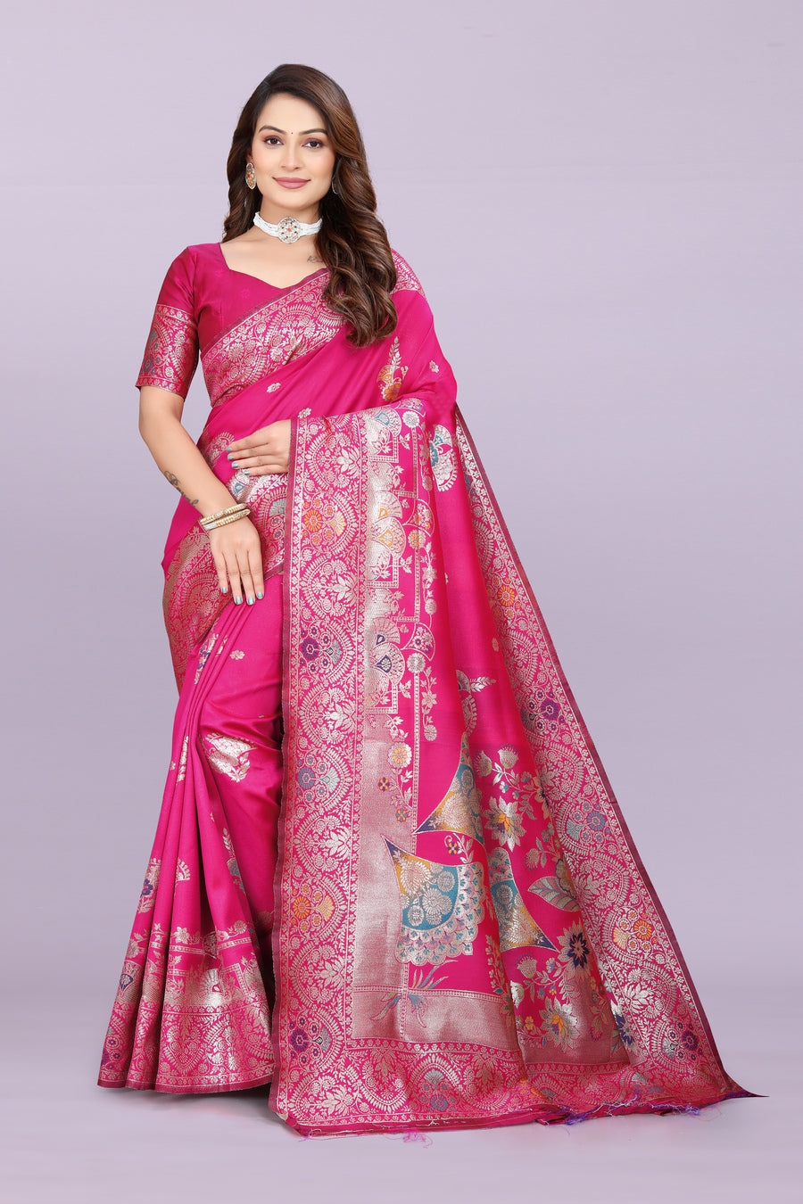 Banarasi Silk Saree with Zari Weaving – Wedding & Festive Wear for Women