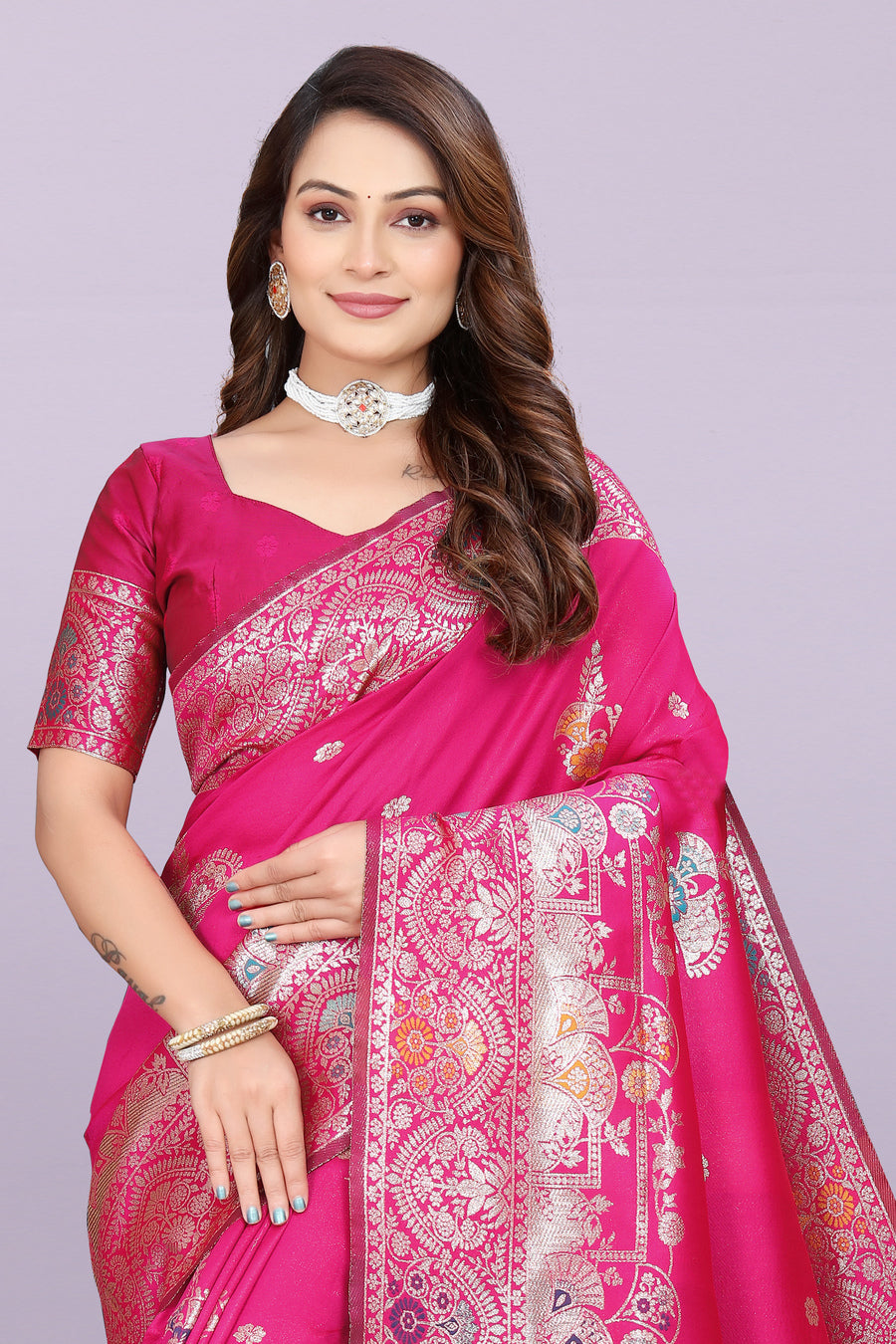 Banarasi Silk Saree with Zari Weaving – Wedding & Festive Wear for Women