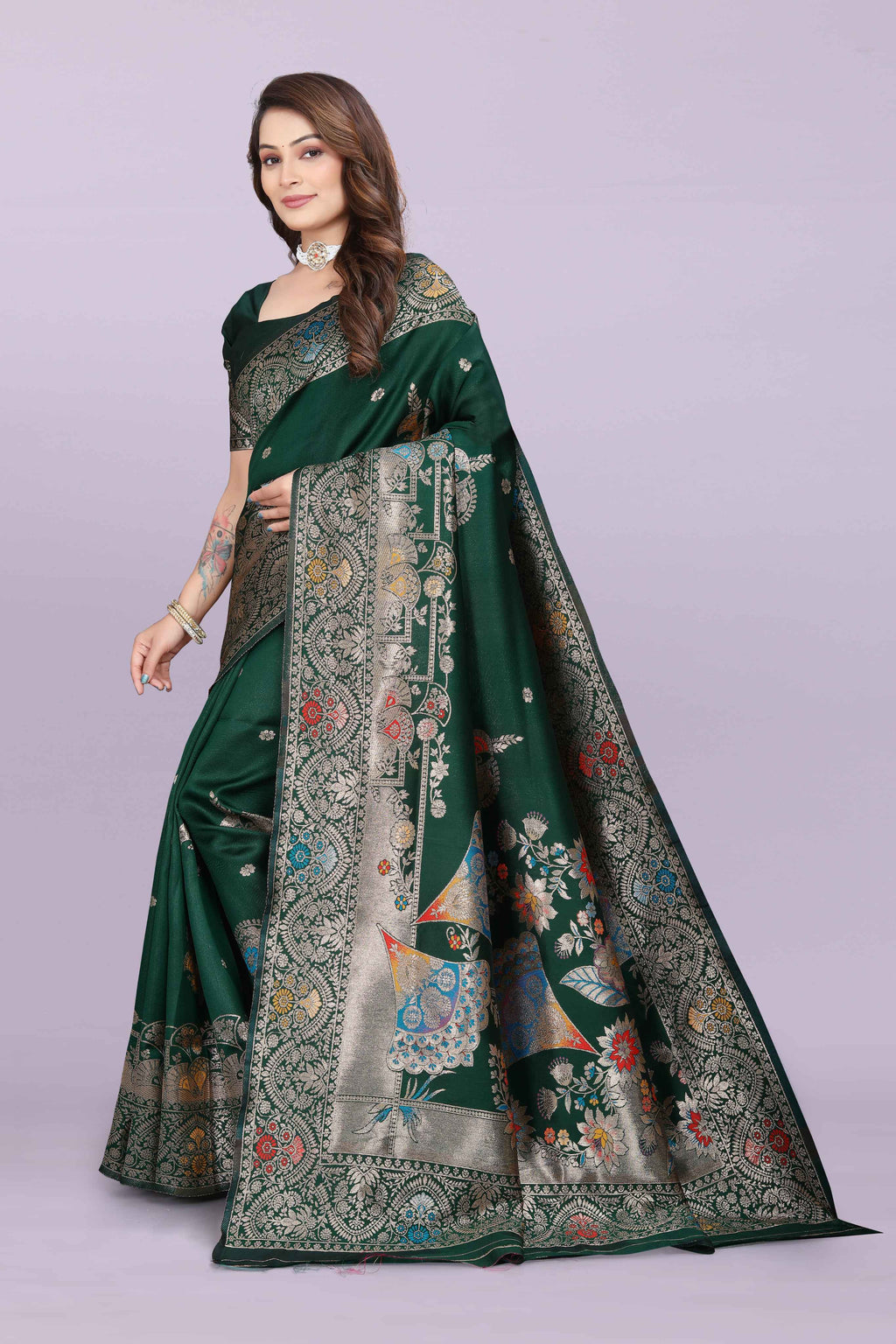 Banarasi Silk Saree with Zari Weaving – Wedding & Festive Wear for Women