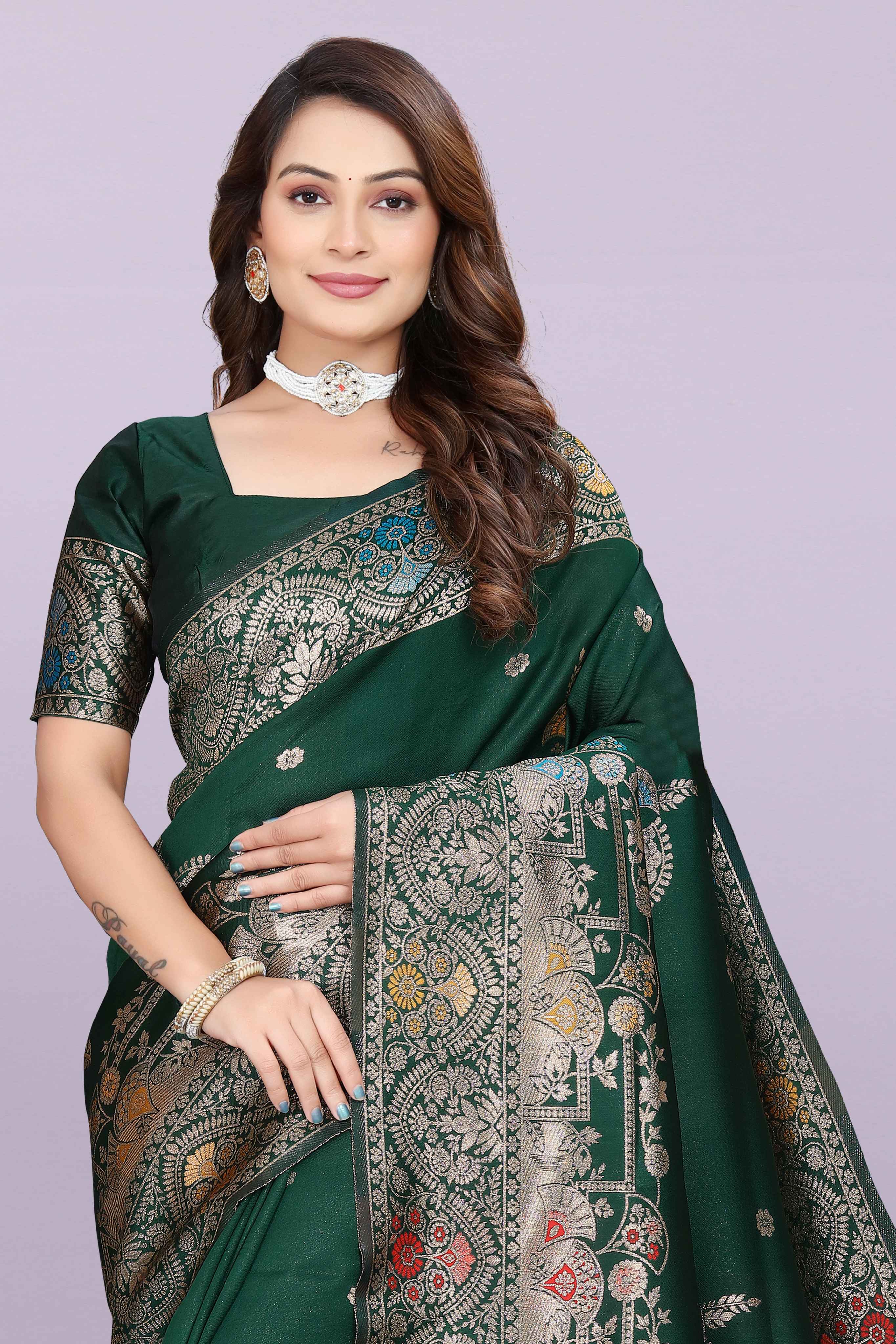 Banarasi Silk Saree with Zari Weaving – Wedding & Festive Wear for Women