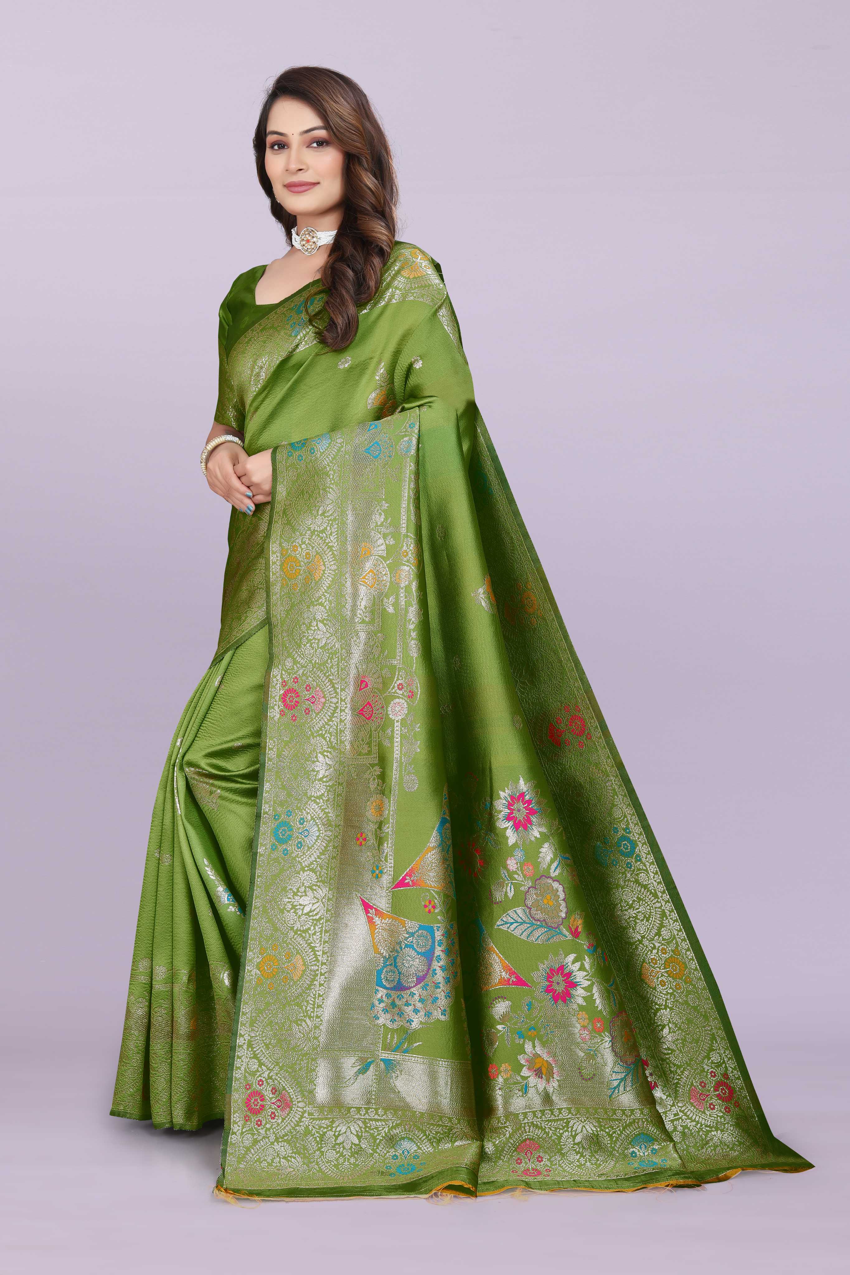 Banarasi Silk Saree with Zari Weaving – Wedding & Festive Wear for Women