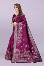 Banarasi Silk Saree with Floral Zari Border – Elegant Wedding & Festive Wear