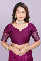 Banarasi Silk Saree with Floral Zari Border – Elegant Wedding & Festive Wear