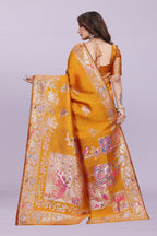 Silk Saree with Peacock Motif & Zari Border – Festive & Wedding Wear for Women