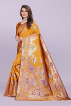 Banarasi Silk Saree with Rich Zari Pallu & Designer Border – Bridal & Wedding Wear