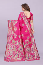Banarasi Silk Saree with Rich Zari Pallu & Designer Border – Bridal & Wedding Wear