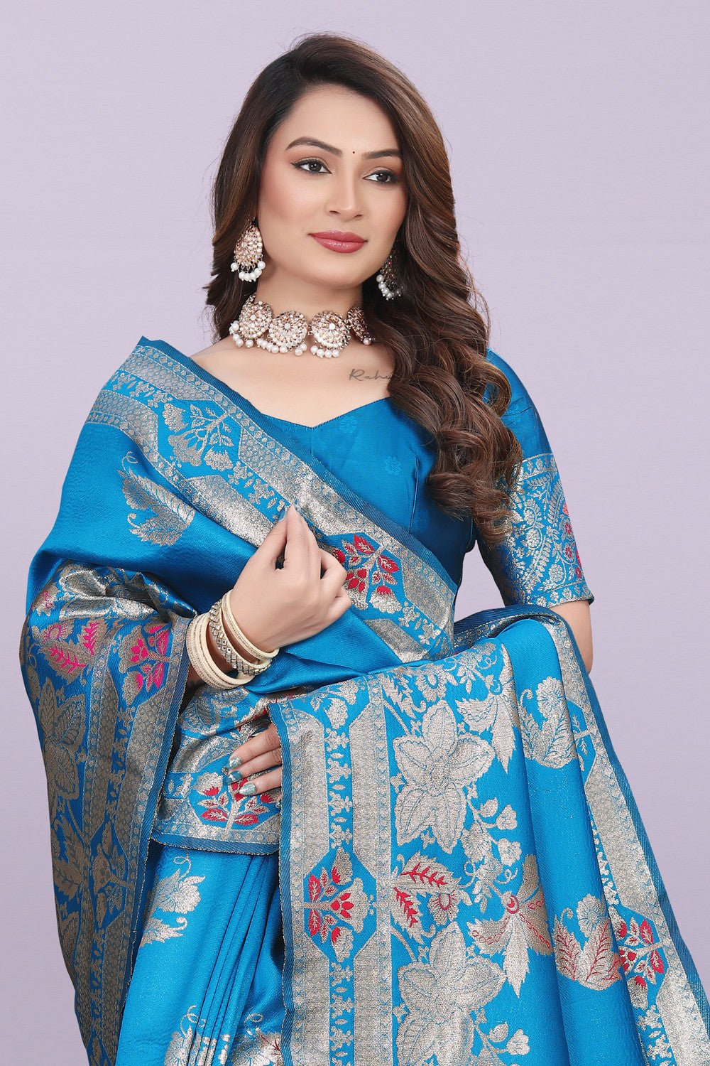 Banarasi Silk Saree with Rich Zari Pallu & Designer Border – Bridal & Wedding Wear