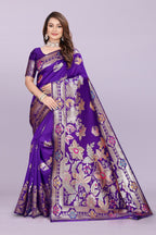 Banarasi Silk Saree with Rich Zari Pallu & Designer Border – Bridal & Wedding Wear