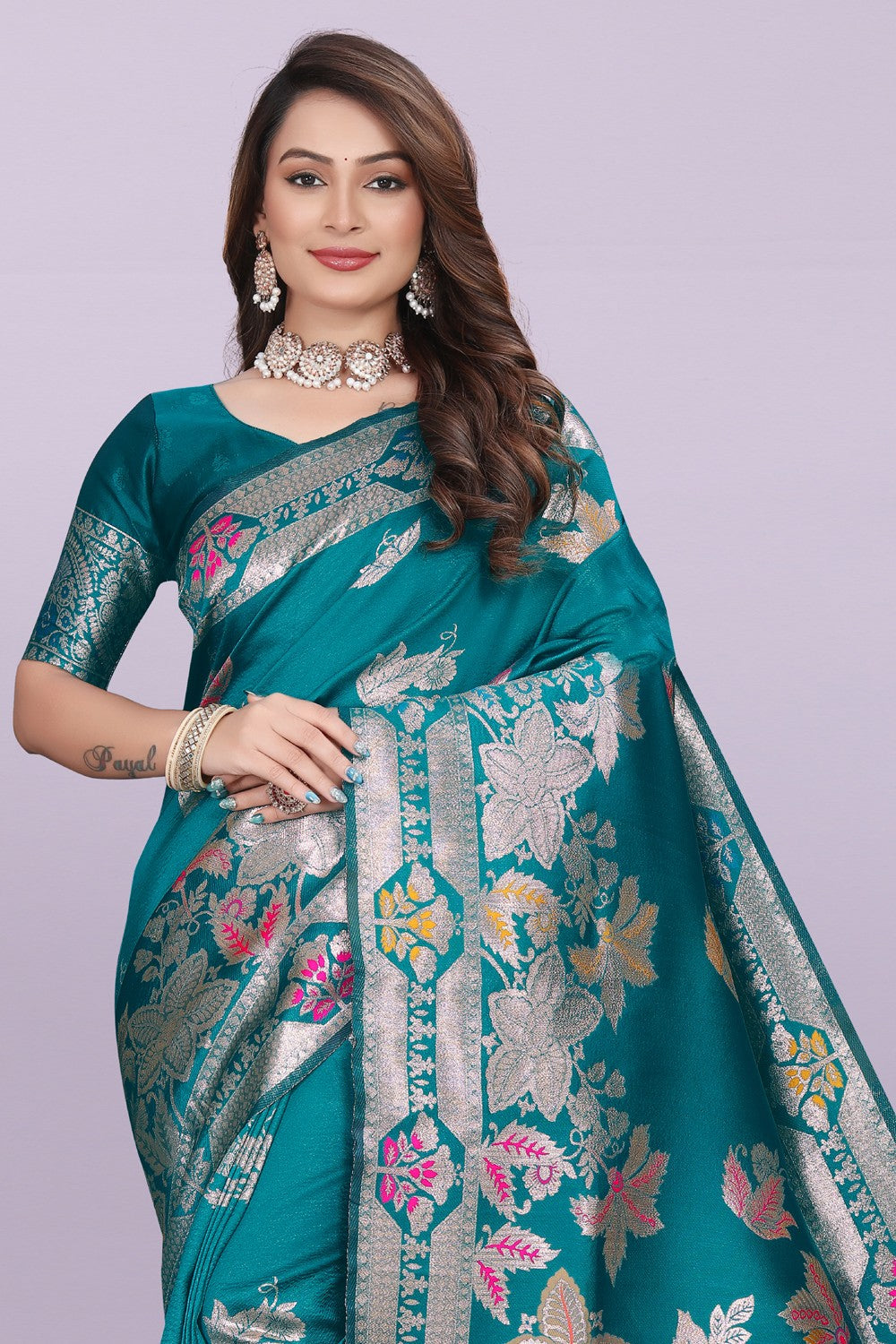 Banarasi Silk Saree with Rich Zari Pallu & Designer Border – Bridal & Wedding Wear