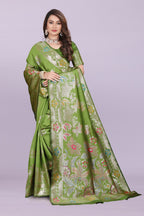 Banarasi Silk Saree with Rich Zari Pallu & Designer Border – Bridal & Wedding Wear