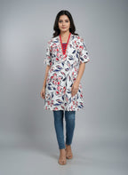 Women’s Floral Print Tunic Top | V-Neck Casual Kurti for Daily Wear