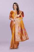 Artistic Woven Silk Saree with Peacock Motif – Premium Festive & Party Wear