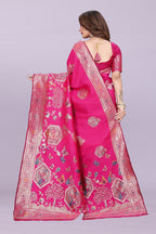 Artistic Woven Silk Saree with Peacock Motif – Premium Festive & Party Wear