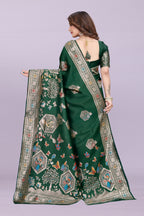 Artistic Woven Silk Saree with Peacock Motif – Premium Festive & Party Wear