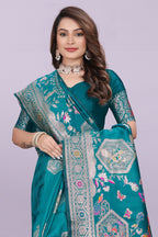 Artistic Woven Silk Saree with Peacock Motif – Premium Festive & Party Wear