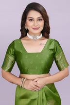 Artistic Woven Silk Saree with Peacock Motif – Premium Festive & Party Wear