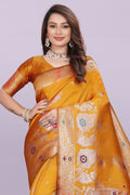 Woven Silk Saree with Floral & Peacock Zari Design – Elegant Festive Wear