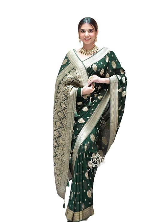 Elegant Woven Silk Saree with Traditional Butti Design & Rich Zari Border | Festive & Wedding Wear
