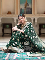 Silk Saree with Traditional Butti Design & Zari Border – Wedding & Festive Wear